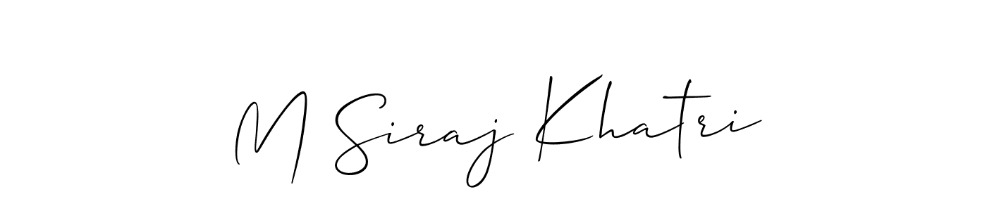 Check out images of Autograph of M Siraj Khatri name. Actor M Siraj Khatri Signature Style. Allison_Script is a professional sign style online. M Siraj Khatri signature style 2 images and pictures png