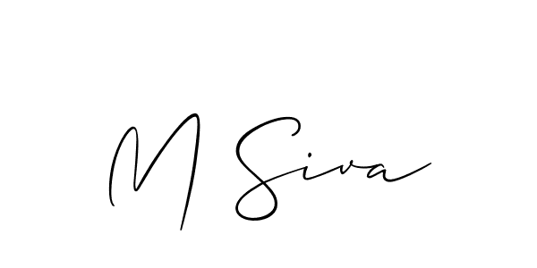 Best and Professional Signature Style for M Siva. Allison_Script Best Signature Style Collection. M Siva signature style 2 images and pictures png