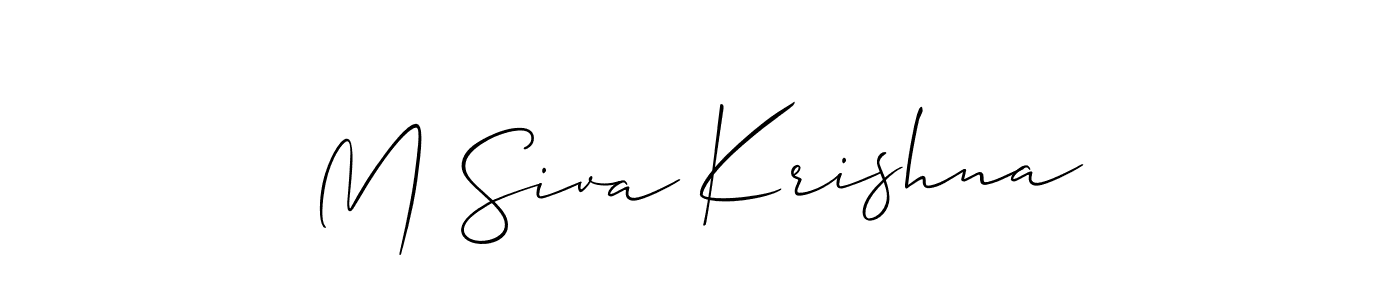 M Siva Krishna stylish signature style. Best Handwritten Sign (Allison_Script) for my name. Handwritten Signature Collection Ideas for my name M Siva Krishna. M Siva Krishna signature style 2 images and pictures png