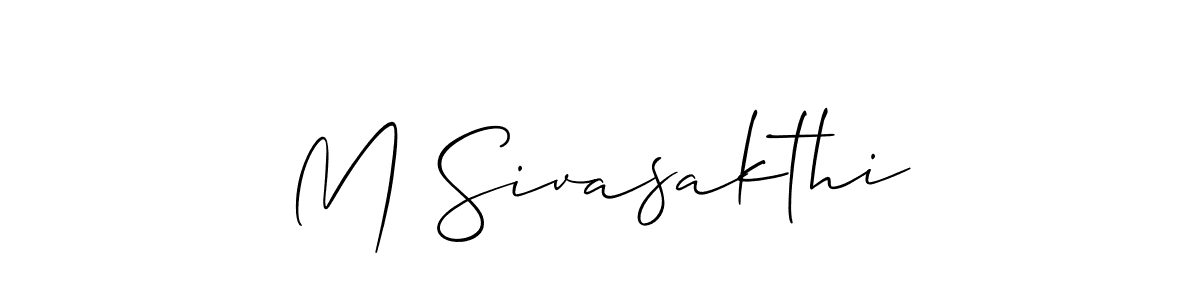 M Sivasakthi stylish signature style. Best Handwritten Sign (Allison_Script) for my name. Handwritten Signature Collection Ideas for my name M Sivasakthi. M Sivasakthi signature style 2 images and pictures png