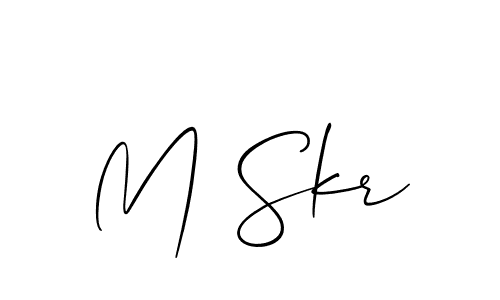 How to make M Skr name signature. Use Allison_Script style for creating short signs online. This is the latest handwritten sign. M Skr signature style 2 images and pictures png