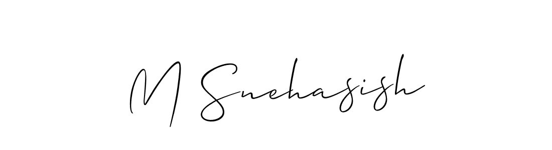 Also we have M Snehasish name is the best signature style. Create professional handwritten signature collection using Allison_Script autograph style. M Snehasish signature style 2 images and pictures png