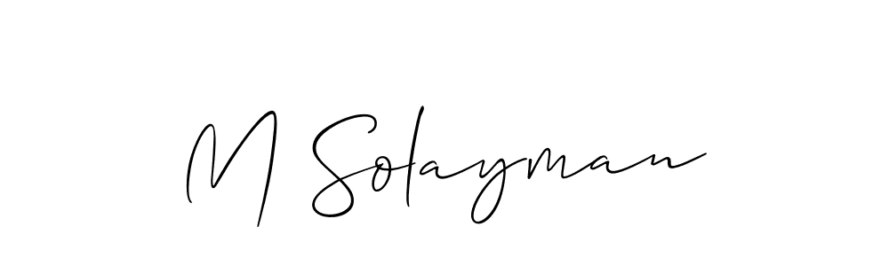Design your own signature with our free online signature maker. With this signature software, you can create a handwritten (Allison_Script) signature for name M Solayman. M Solayman signature style 2 images and pictures png