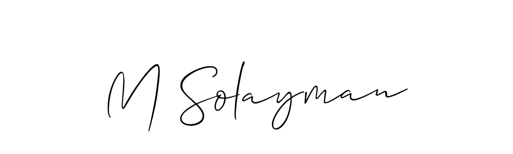 Use a signature maker to create a handwritten signature online. With this signature software, you can design (Allison_Script) your own signature for name M Solayman. M Solayman signature style 2 images and pictures png