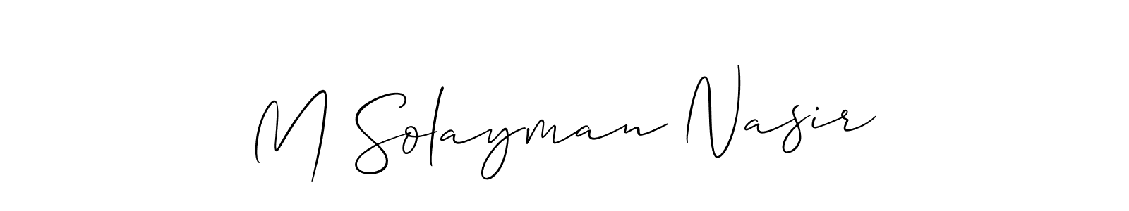 This is the best signature style for the M Solayman Nasir name. Also you like these signature font (Allison_Script). Mix name signature. M Solayman Nasir signature style 2 images and pictures png