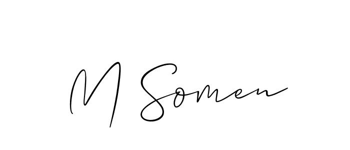How to make M Somen name signature. Use Allison_Script style for creating short signs online. This is the latest handwritten sign. M Somen signature style 2 images and pictures png