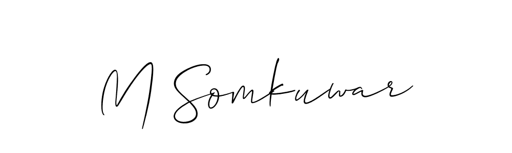 You should practise on your own different ways (Allison_Script) to write your name (M Somkuwar) in signature. don't let someone else do it for you. M Somkuwar signature style 2 images and pictures png