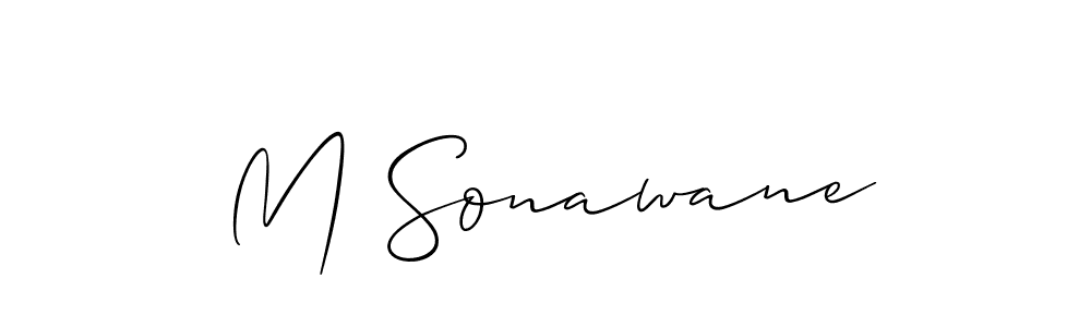 M Sonawane stylish signature style. Best Handwritten Sign (Allison_Script) for my name. Handwritten Signature Collection Ideas for my name M Sonawane. M Sonawane signature style 2 images and pictures png