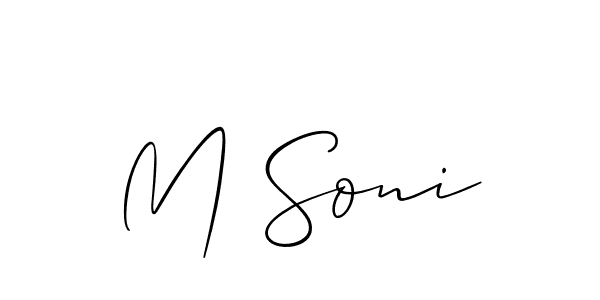 How to make M Soni name signature. Use Allison_Script style for creating short signs online. This is the latest handwritten sign. M Soni signature style 2 images and pictures png