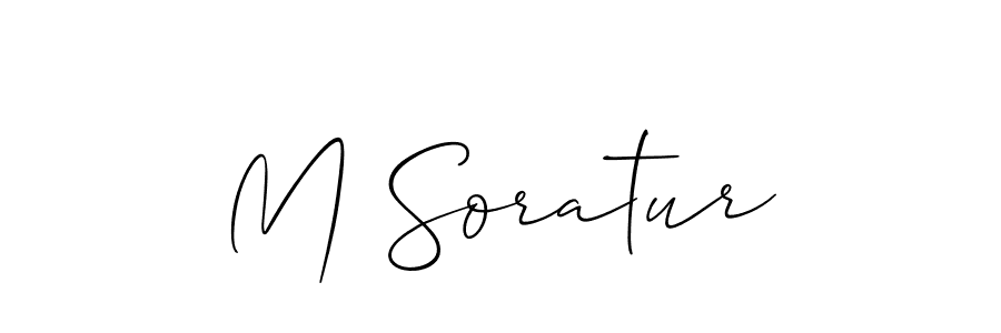 How to make M Soratur signature? Allison_Script is a professional autograph style. Create handwritten signature for M Soratur name. M Soratur signature style 2 images and pictures png