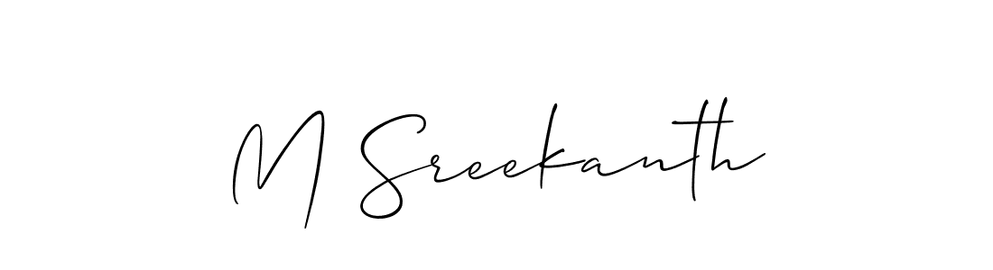 Make a beautiful signature design for name M Sreekanth. With this signature (Allison_Script) style, you can create a handwritten signature for free. M Sreekanth signature style 2 images and pictures png