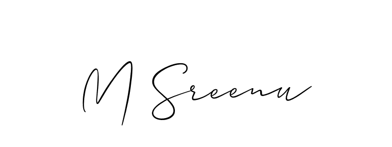 It looks lik you need a new signature style for name M Sreenu. Design unique handwritten (Allison_Script) signature with our free signature maker in just a few clicks. M Sreenu signature style 2 images and pictures png