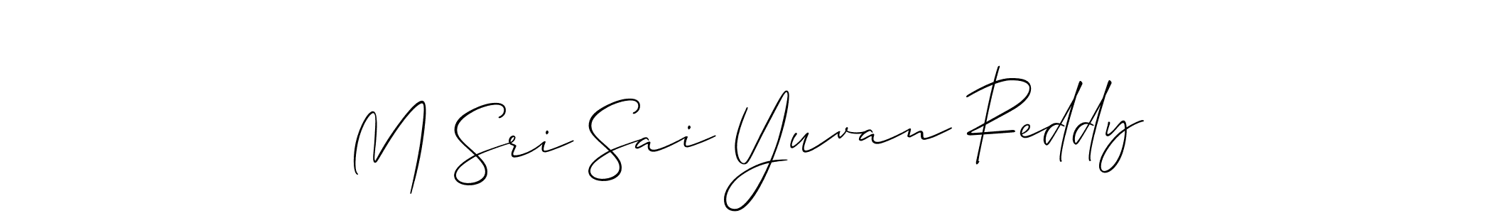 Similarly Allison_Script is the best handwritten signature design. Signature creator online .You can use it as an online autograph creator for name M Sri Sai Yuvan Reddy. M Sri Sai Yuvan Reddy signature style 2 images and pictures png