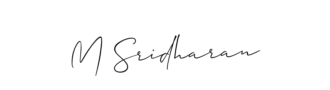 Design your own signature with our free online signature maker. With this signature software, you can create a handwritten (Allison_Script) signature for name M Sridharan. M Sridharan signature style 2 images and pictures png