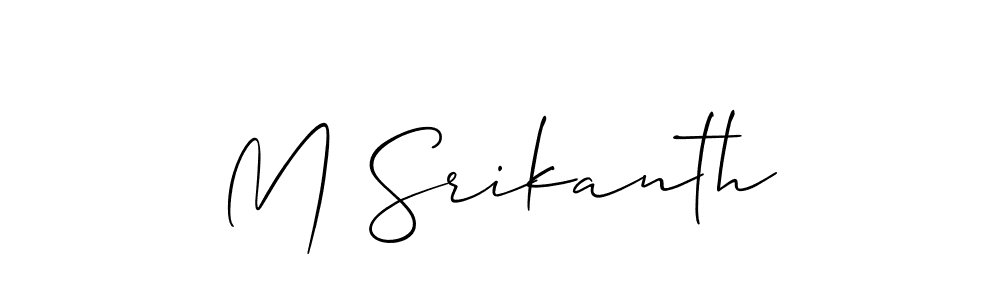 Make a short M Srikanth signature style. Manage your documents anywhere anytime using Allison_Script. Create and add eSignatures, submit forms, share and send files easily. M Srikanth signature style 2 images and pictures png