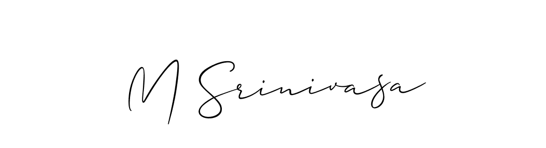 The best way (Allison_Script) to make a short signature is to pick only two or three words in your name. The name M Srinivasa include a total of six letters. For converting this name. M Srinivasa signature style 2 images and pictures png