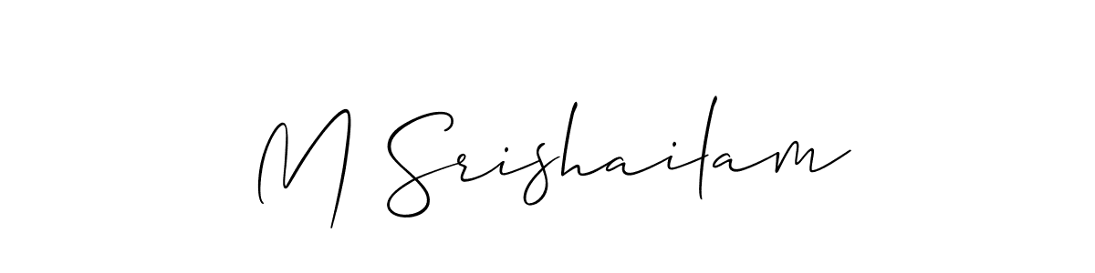 M Srishailam stylish signature style. Best Handwritten Sign (Allison_Script) for my name. Handwritten Signature Collection Ideas for my name M Srishailam. M Srishailam signature style 2 images and pictures png