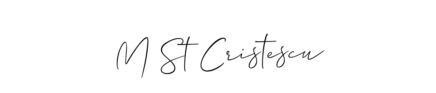 How to make M St Cristescu signature? Allison_Script is a professional autograph style. Create handwritten signature for M St Cristescu name. M St Cristescu signature style 2 images and pictures png