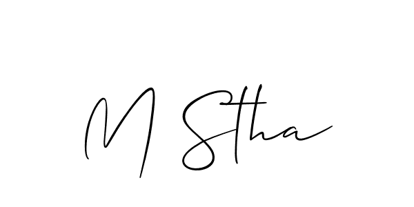 You should practise on your own different ways (Allison_Script) to write your name (M Stha) in signature. don't let someone else do it for you. M Stha signature style 2 images and pictures png