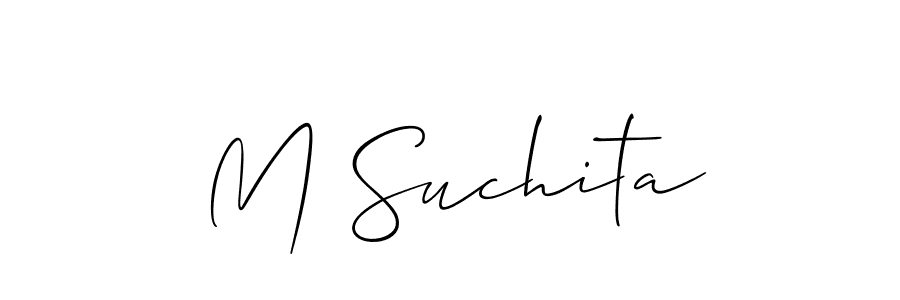 Design your own signature with our free online signature maker. With this signature software, you can create a handwritten (Allison_Script) signature for name M Suchita. M Suchita signature style 2 images and pictures png