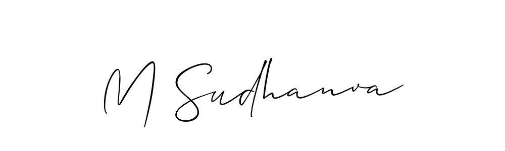 How to Draw M Sudhanva signature style? Allison_Script is a latest design signature styles for name M Sudhanva. M Sudhanva signature style 2 images and pictures png