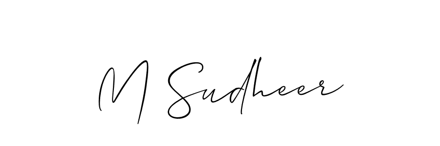 Design your own signature with our free online signature maker. With this signature software, you can create a handwritten (Allison_Script) signature for name M Sudheer. M Sudheer signature style 2 images and pictures png