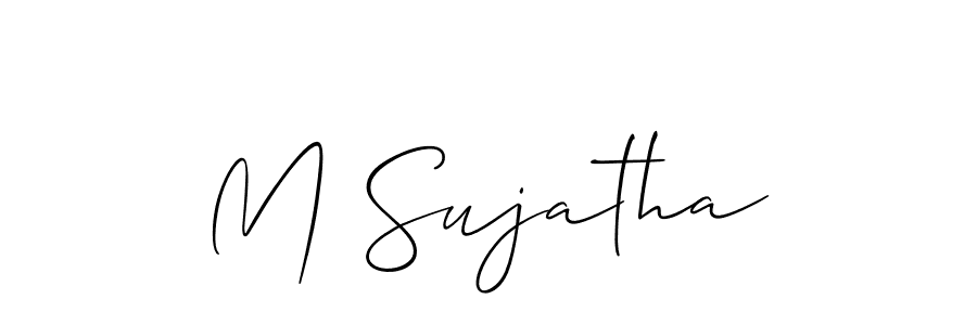 M Sujatha stylish signature style. Best Handwritten Sign (Allison_Script) for my name. Handwritten Signature Collection Ideas for my name M Sujatha. M Sujatha signature style 2 images and pictures png