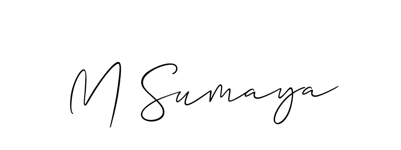 How to make M Sumaya name signature. Use Allison_Script style for creating short signs online. This is the latest handwritten sign. M Sumaya signature style 2 images and pictures png