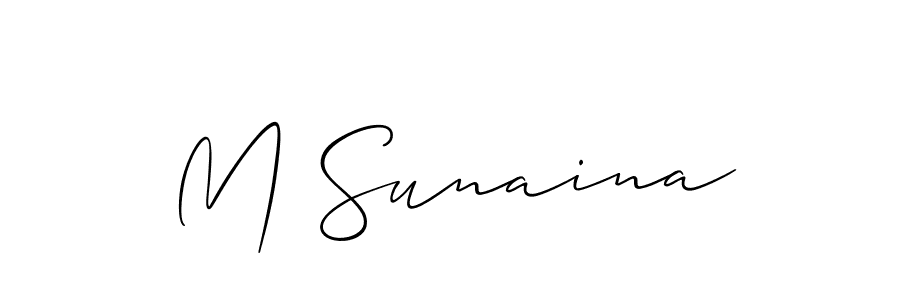 Design your own signature with our free online signature maker. With this signature software, you can create a handwritten (Allison_Script) signature for name M Sunaina. M Sunaina signature style 2 images and pictures png