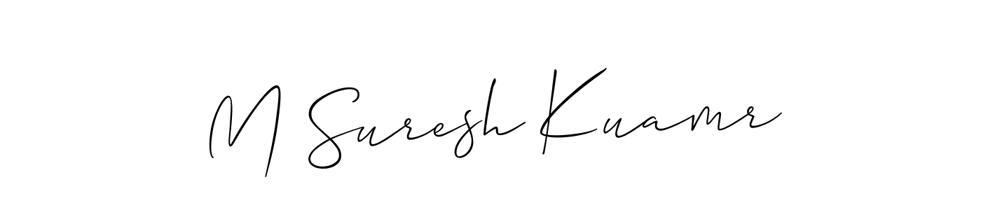 if you are searching for the best signature style for your name M Suresh Kuamr. so please give up your signature search. here we have designed multiple signature styles  using Allison_Script. M Suresh Kuamr signature style 2 images and pictures png