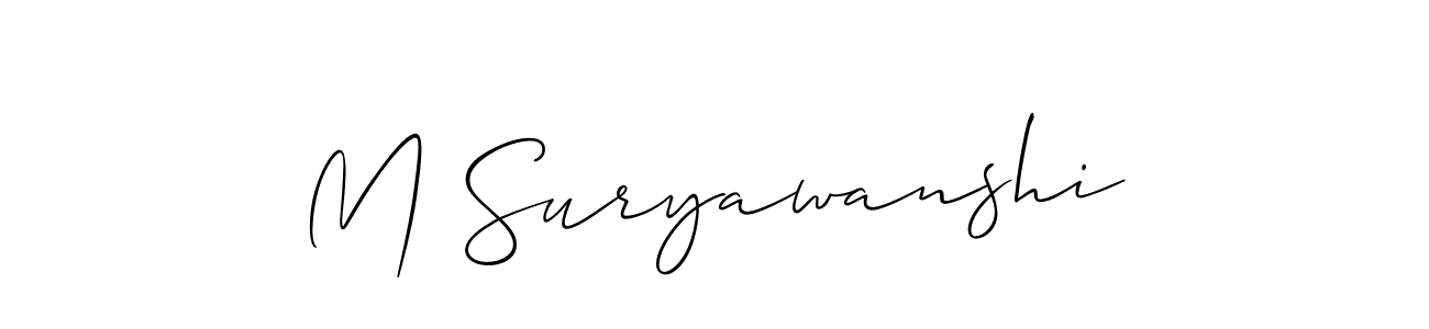You should practise on your own different ways (Allison_Script) to write your name (M Suryawanshi) in signature. don't let someone else do it for you. M Suryawanshi signature style 2 images and pictures png