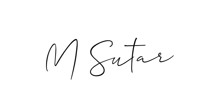 Also we have M Sutar name is the best signature style. Create professional handwritten signature collection using Allison_Script autograph style. M Sutar signature style 2 images and pictures png