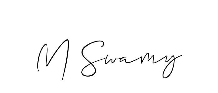Make a short M Swamy signature style. Manage your documents anywhere anytime using Allison_Script. Create and add eSignatures, submit forms, share and send files easily. M Swamy signature style 2 images and pictures png