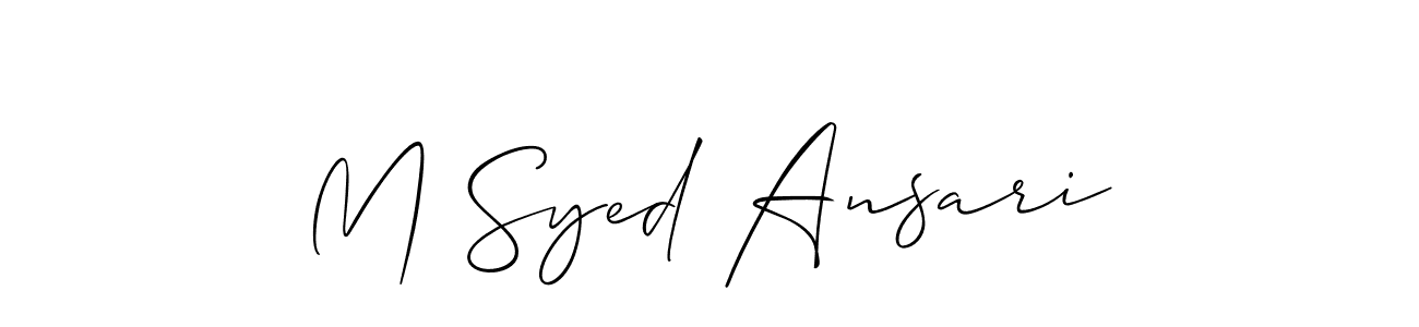 Also You can easily find your signature by using the search form. We will create M Syed Ansari name handwritten signature images for you free of cost using Allison_Script sign style. M Syed Ansari signature style 2 images and pictures png