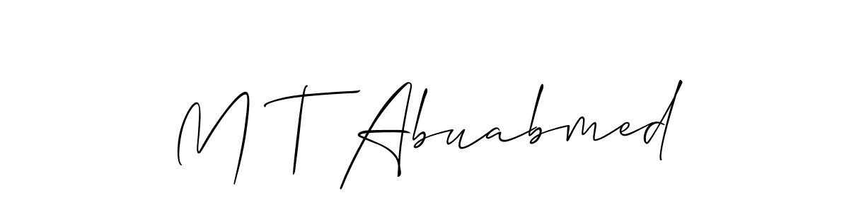 Also You can easily find your signature by using the search form. We will create M T Abuabmed name handwritten signature images for you free of cost using Allison_Script sign style. M T Abuabmed signature style 2 images and pictures png