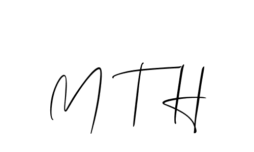 Allison_Script is a professional signature style that is perfect for those who want to add a touch of class to their signature. It is also a great choice for those who want to make their signature more unique. Get M T H name to fancy signature for free. M T H signature style 2 images and pictures png