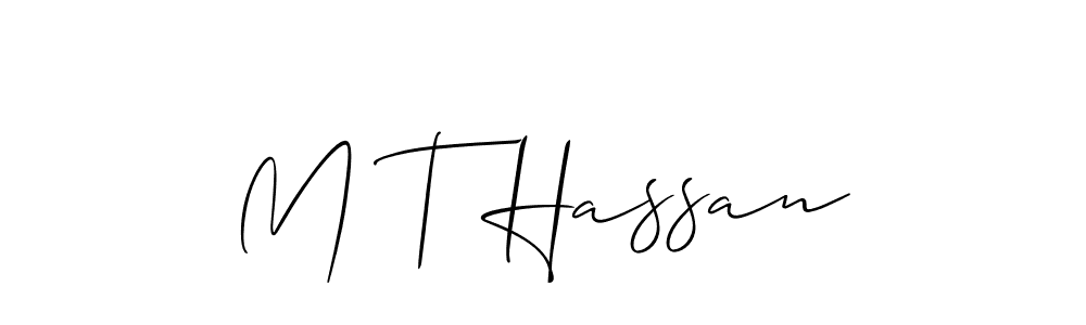 Make a beautiful signature design for name M T Hassan. With this signature (Allison_Script) style, you can create a handwritten signature for free. M T Hassan signature style 2 images and pictures png