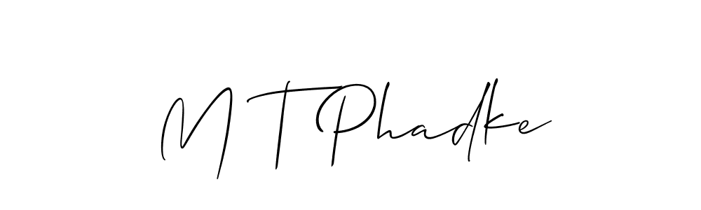 You can use this online signature creator to create a handwritten signature for the name M T Phadke. This is the best online autograph maker. M T Phadke signature style 2 images and pictures png
