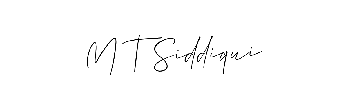 if you are searching for the best signature style for your name M T Siddiqui. so please give up your signature search. here we have designed multiple signature styles  using Allison_Script. M T Siddiqui signature style 2 images and pictures png