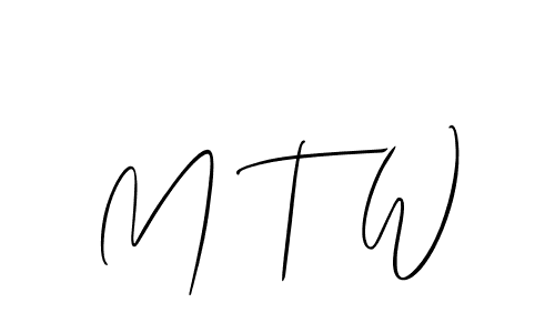 Design your own signature with our free online signature maker. With this signature software, you can create a handwritten (Allison_Script) signature for name M T W. M T W signature style 2 images and pictures png