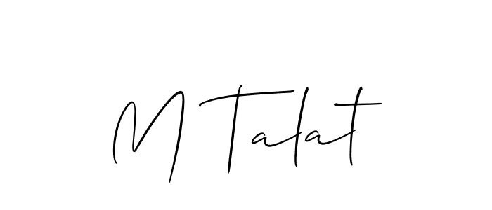 Create a beautiful signature design for name M Talat. With this signature (Allison_Script) fonts, you can make a handwritten signature for free. M Talat signature style 2 images and pictures png