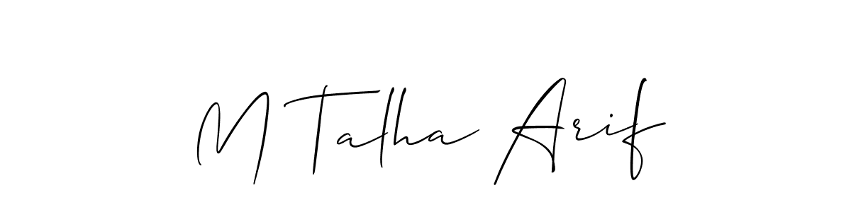 Make a beautiful signature design for name M Talha Arif. With this signature (Allison_Script) style, you can create a handwritten signature for free. M Talha Arif signature style 2 images and pictures png