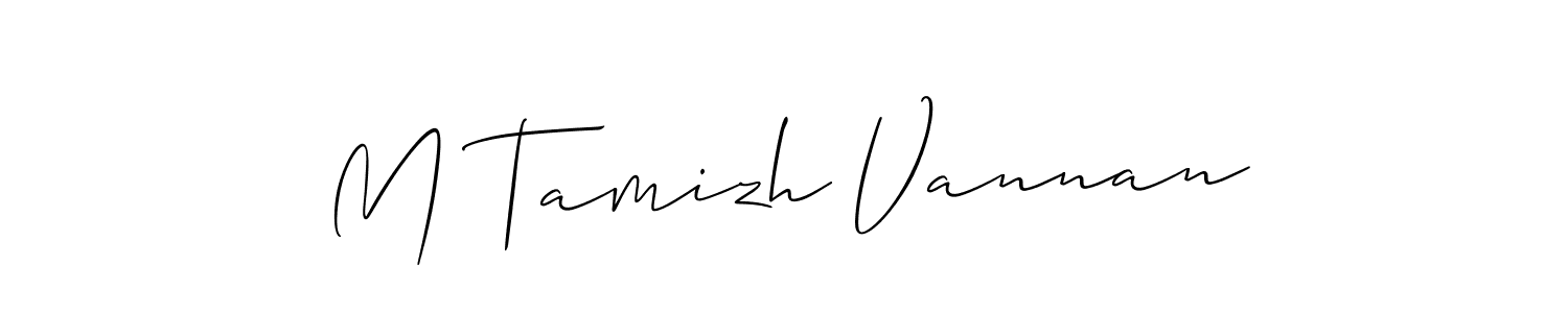 Make a short M Tamizh Vannan signature style. Manage your documents anywhere anytime using Allison_Script. Create and add eSignatures, submit forms, share and send files easily. M Tamizh Vannan signature style 2 images and pictures png