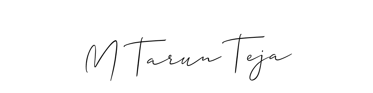 Similarly Allison_Script is the best handwritten signature design. Signature creator online .You can use it as an online autograph creator for name M Tarun Teja. M Tarun Teja signature style 2 images and pictures png
