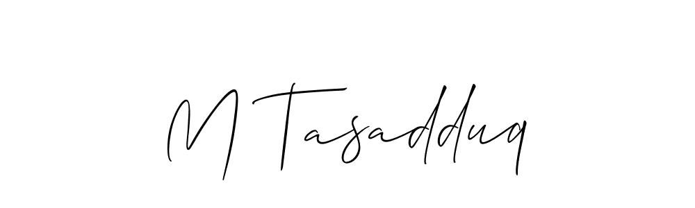 M Tasadduq stylish signature style. Best Handwritten Sign (Allison_Script) for my name. Handwritten Signature Collection Ideas for my name M Tasadduq. M Tasadduq signature style 2 images and pictures png