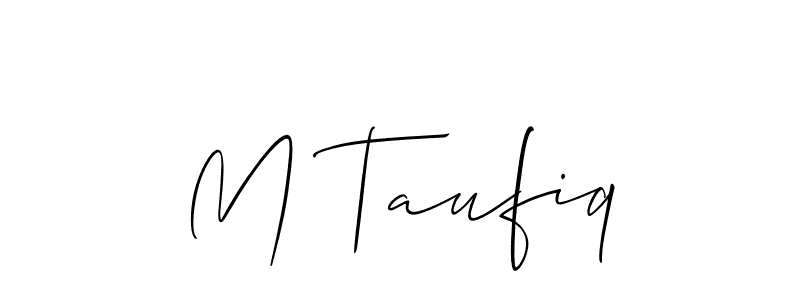 Create a beautiful signature design for name M Taufiq. With this signature (Allison_Script) fonts, you can make a handwritten signature for free. M Taufiq signature style 2 images and pictures png