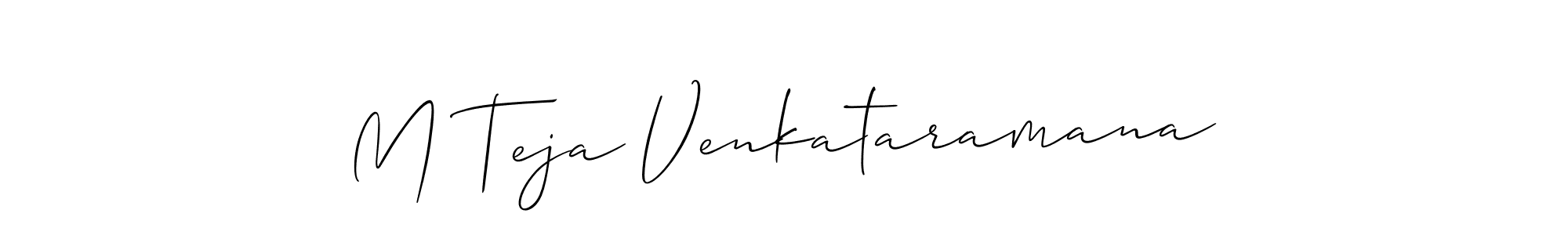 How to make M Teja Venkataramana name signature. Use Allison_Script style for creating short signs online. This is the latest handwritten sign. M Teja Venkataramana signature style 2 images and pictures png