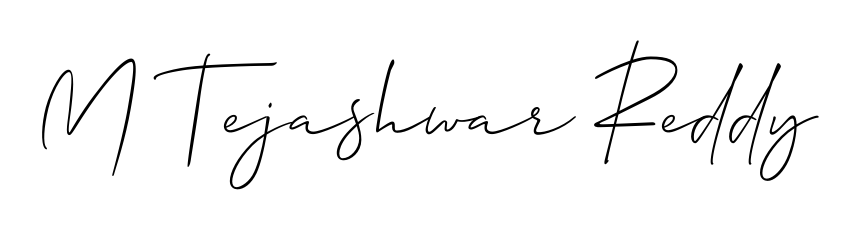 The Allison_Script font gives name M Tejashwar Reddy a signature that looks effortless yet distinguished. Download high-res PNG instantly. M Tejashwar Reddy signature style 2 images and pictures png