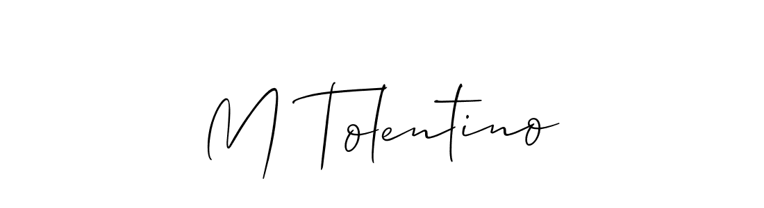 You should practise on your own different ways (Allison_Script) to write your name (M Tolentino) in signature. don't let someone else do it for you. M Tolentino signature style 2 images and pictures png