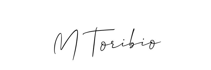 Design your own signature with our free online signature maker. With this signature software, you can create a handwritten (Allison_Script) signature for name M Toribio. M Toribio signature style 2 images and pictures png